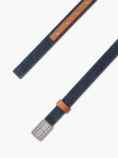 Tommy Jeans Badge Buckle Denim Belt — Denim Dark 2