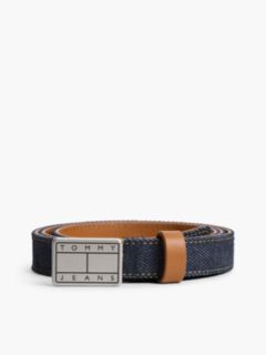 Tommy Jeans Badge Buckle Denim Belt — Denim Dark 4