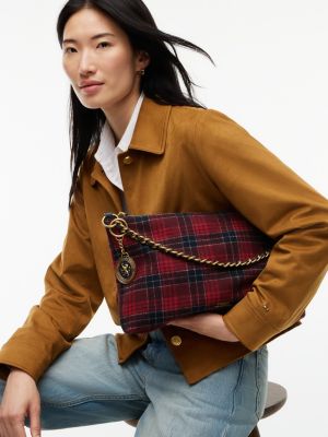 Женская сумка Tommy Hilfiger Plaid Melton Wool-Blend Mini, цвет: Космический синий — фото 2