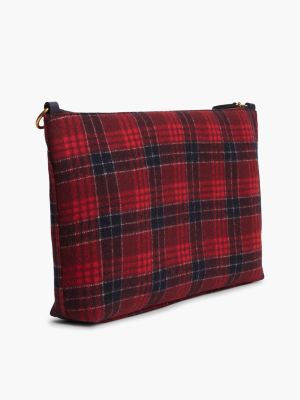 Женская сумка Tommy Hilfiger Plaid Melton Wool-Blend Mini, цвет: Космический синий — фото 3