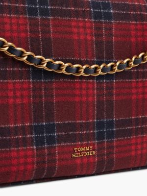 Женская сумка Tommy Hilfiger Plaid Melton Wool-Blend Mini, цвет: Космический синий — фото 5