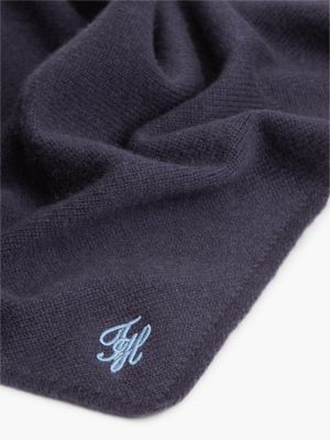 Женский шарф Tommy Hilfiger Wool-Cashmere Blend Triangle, цвет: Космический синий — фото 2
