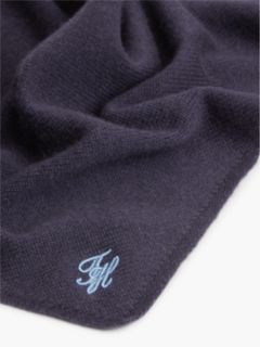 Wool-Cashmere Blend Triangle Scarf — Space Blue 2