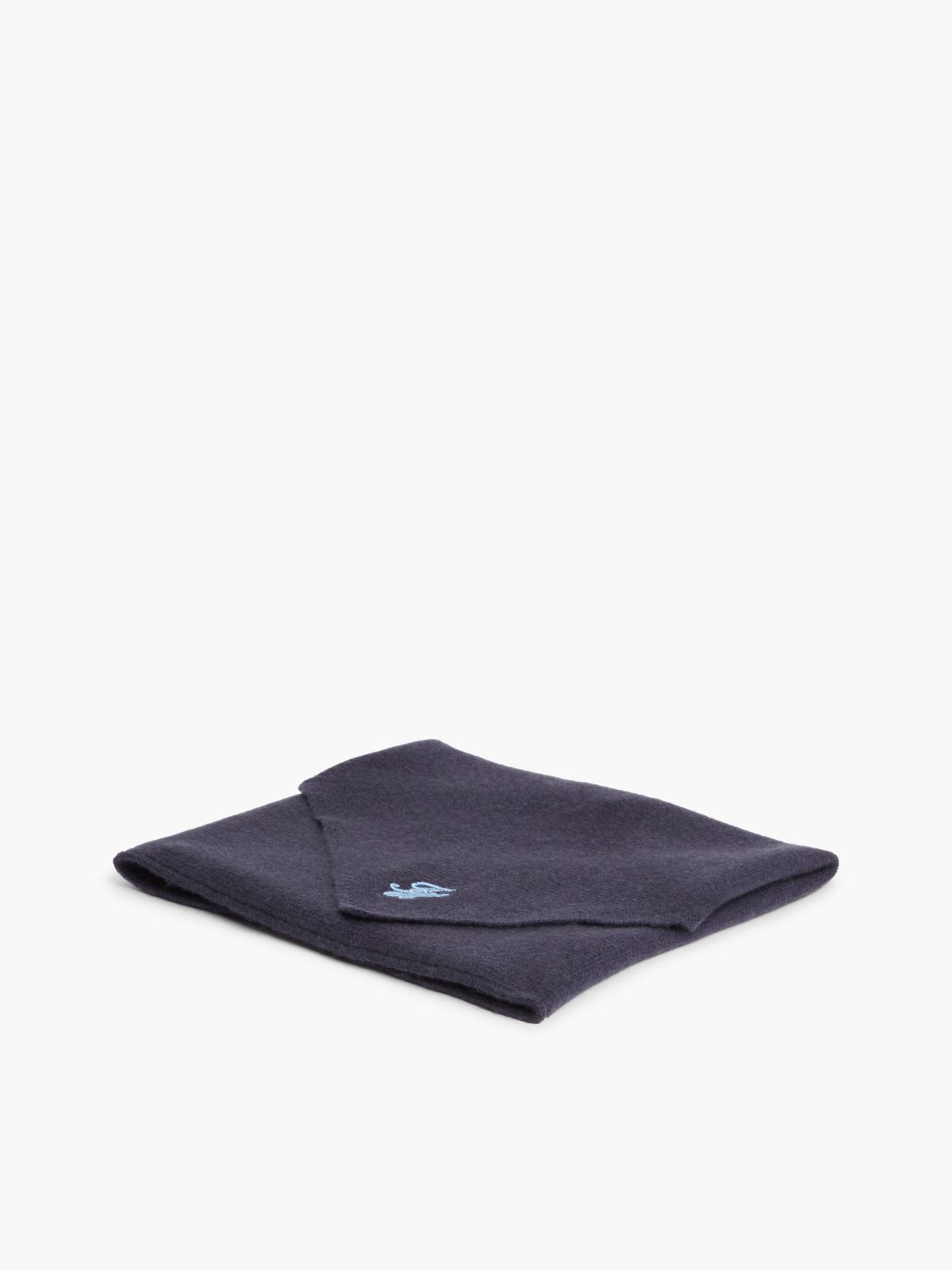 Wool-Cashmere Blend Triangle Scarf — Space Blue