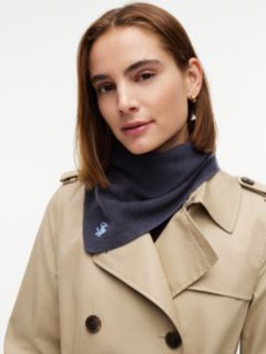 Wool-Cashmere Blend Triangle Scarf — Space Blue 4