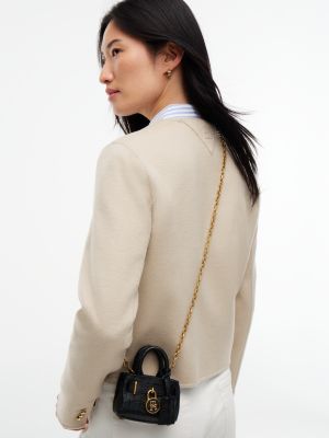 Женская сумка Tommy Hilfiger Croc-Embossed Leather Ultra-Mini, цвет: Чёрный — фото 2