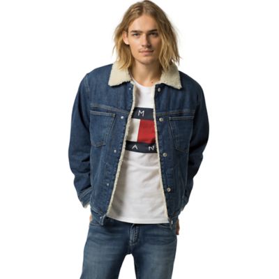 tommy hilfiger jean jacket with fur