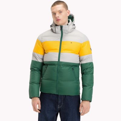 tommy jeans rugby stripe puffer jacket