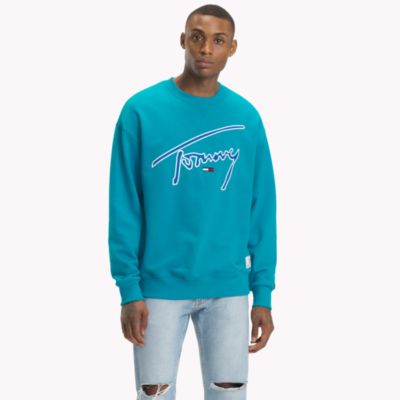 tommy hilfiger turquoise sweatshirt