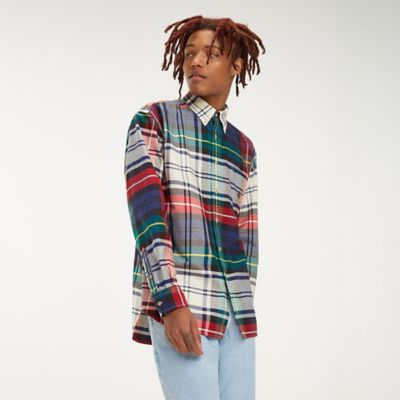 tommy hilfiger men's plaid shirt