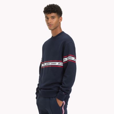 tommy hilfiger tape sweatshirt white