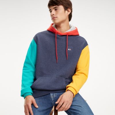 men color block hoodie