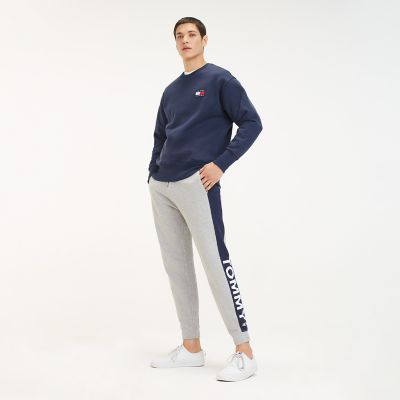 tommy hilfiger logo stripe joggers