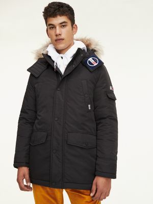 tommy hilfiger men's parka with fur hood