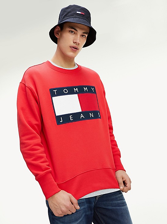fænomen Hurtig faglært Buy Tommy Jeans Black Large Flag Sweatshirt For Men In
