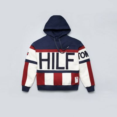 tommy hilfiger stripe logo hoodie