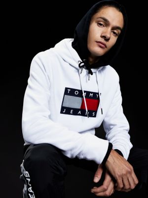 tommy hilfiger flag hoodie white