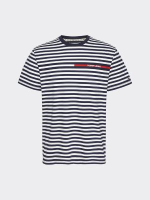 tommy hilfiger stripe logo t shirt