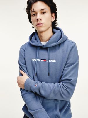 tommy hilfiger logo hoodie blue