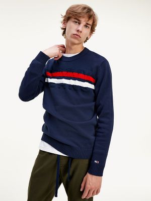 block stripe oversized sweater tommy hilfiger