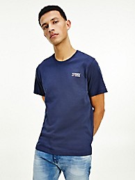 타미 진스 티셔츠 TOMMY JEANS Organic Cotton Regular Logo T-Shirt,BLUE