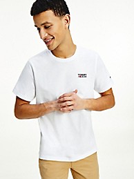 타미 진스 티셔츠 TOMMY JEANS Organic Cotton Regular Logo T-Shirt,WHITE