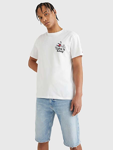 타미 진스 반팔티 TOMMY JEANS Take It Easy Logo T-Shirt,WHITE