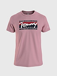 타미 진스 반팔티 Tommy JEANS Tommy NYC Logo T-Shirt,BROADWAY PINK