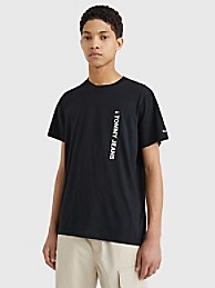 타미 진스 반팔티 TOMMY JEANS Vertical Logo T-Shirt,BLACK