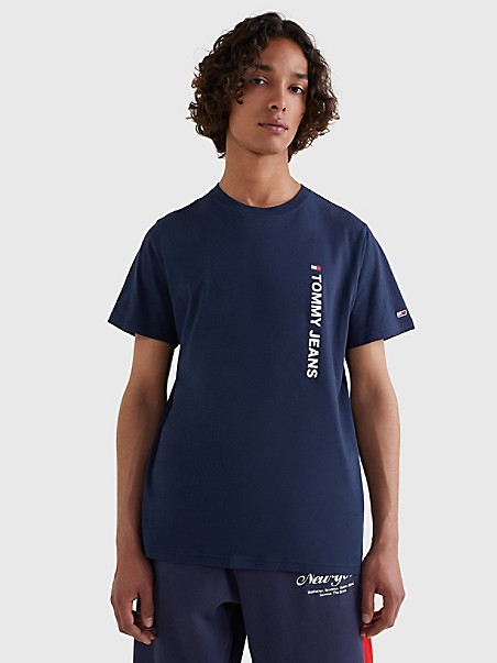타미 진스 반팔티 TOMMY JEANS Vertical Logo T-Shirt,TWILIGHT NAVY