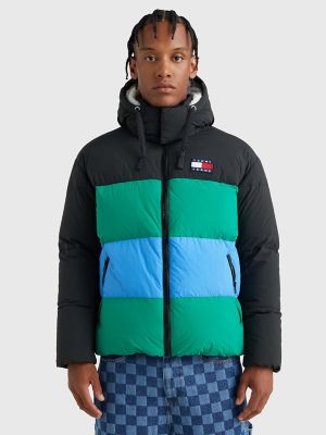 Removable Hood Colorblock Puffer Jacket