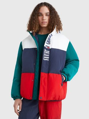Retro Colorblock Puffer Jacket | USA
