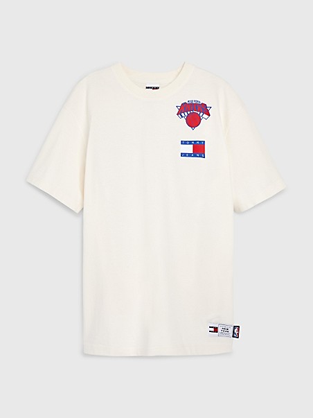 타미 진스 반팔티 TOMMY JEANS AND NBA New York Knicks T-Shirt,ANCIENT WHITE / New York Knicks