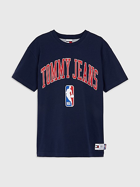 타미 진스 반팔티 TOMMY JEANS AND NBA Signature T-Shirt,TWILIGHT NAVY
