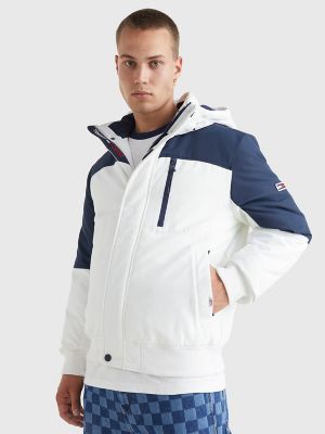 Tommy hilfiger men's color hotsell block hooded ski coat