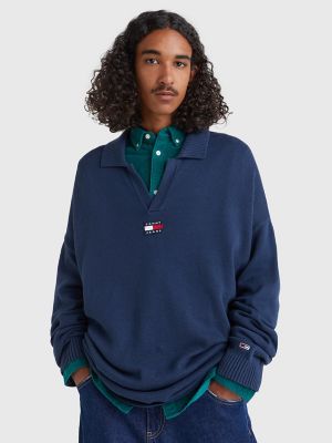Skater Long-Sleeve Polo Sweater, Twilight Navy