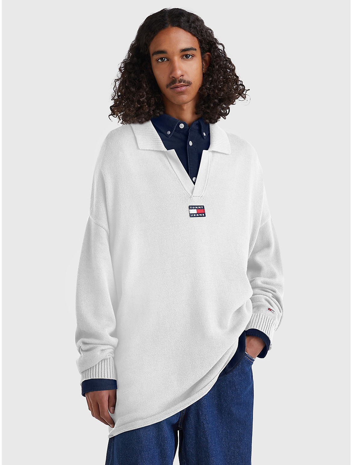 Tommy Hilfiger Skater Polo Sweater In White