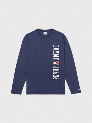 Retro Skater Logo Long Sleeve T Shirt Tommy Hilfiger USA