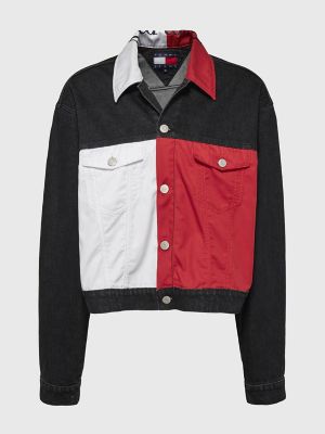 Tommy hilfiger red on sale denim jacket