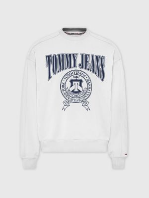 Tommy Hilfiger Us Flag Logo Sweatshirt in White