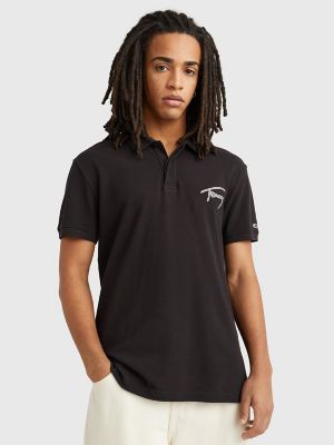 Tommy hilfiger black store polo t shirt