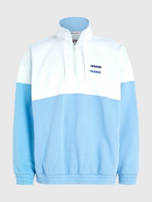 Tommy jeans funnel neck discount half zip hoodie in colourblock