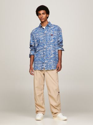 Oversized Tiger Print Camo Denim Shirt | Tommy Hilfiger