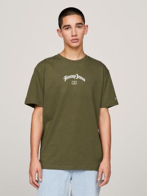 Tommy Jeans Grunge Arch Logo T-Shirt, Drab Olive Green