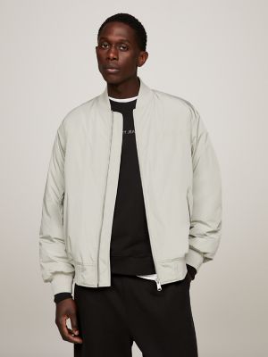 Relaxed Fit Sateen Bomber Jacket