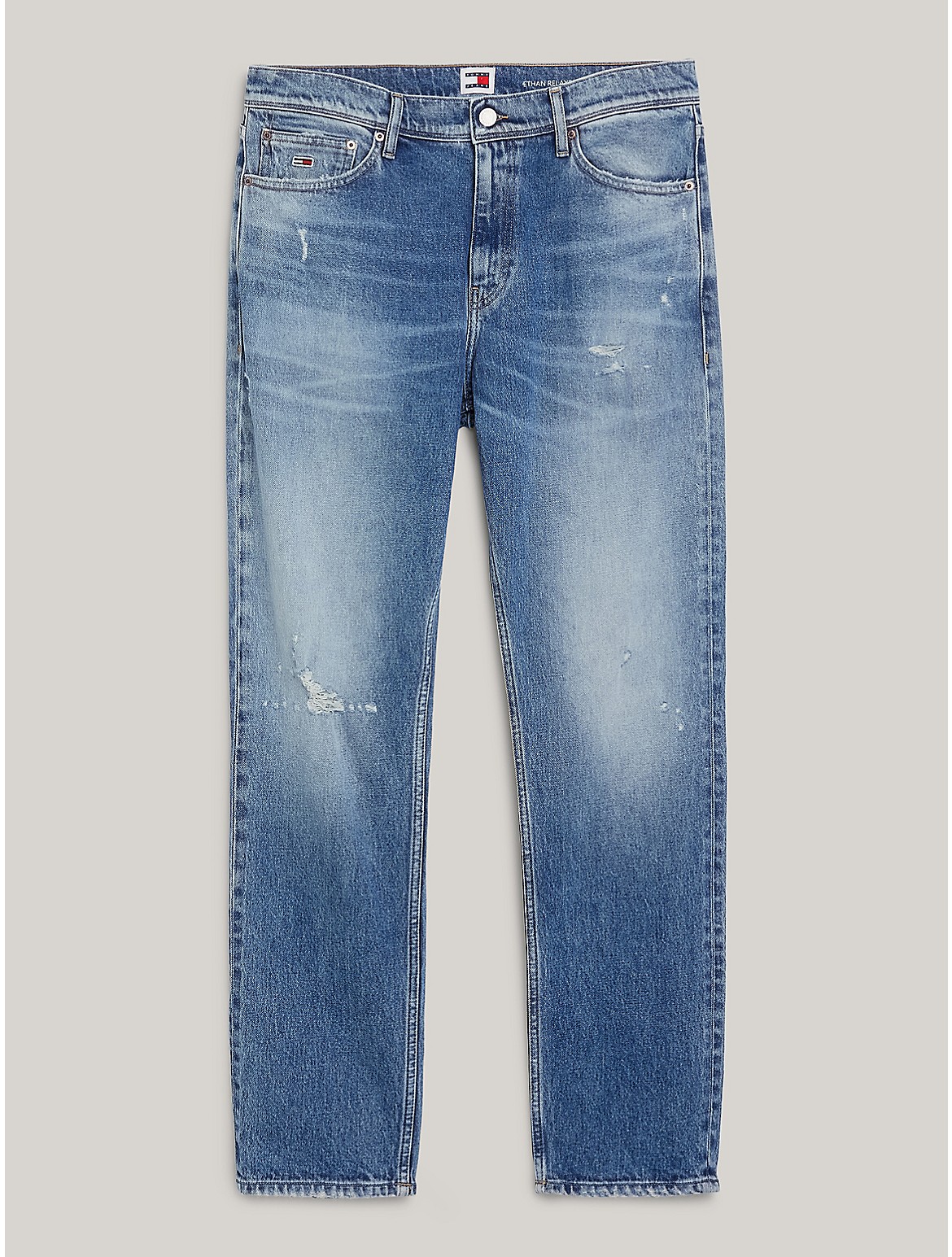 Shop Tommy Hilfiger Relaxed Straight Fit Distressed Jean In Denim Medium