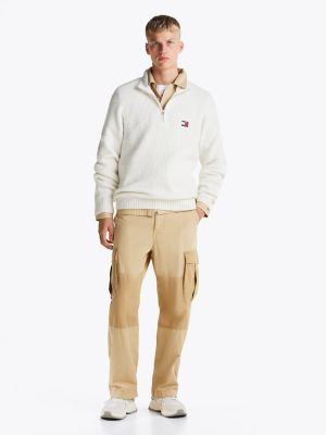 TJ Quarter-Zip Raglan Sweater, Ancient White Melange