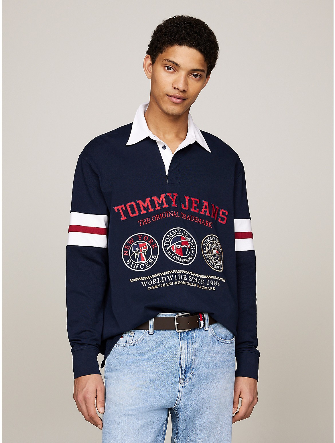 Tommy Hilfiger Men's Oversized TJ Luxe Rugby Polo