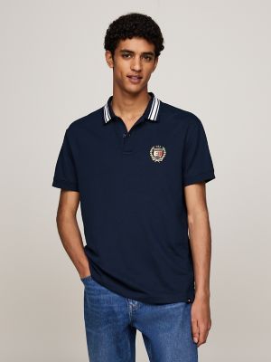 TJ Embroidered Crest Polo, Dark Night Navy