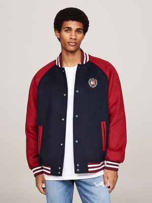 TJ Embroidered Wool Blend Bomber Jacket